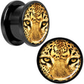 Full Color Leopard Eyes Black Anodized Screw Fit Plug Set 9/16