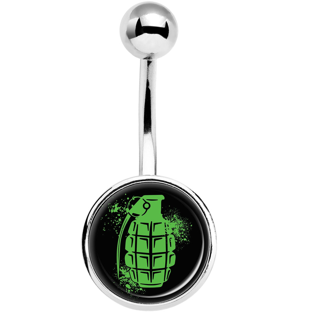 Green Grenade Belly Ring