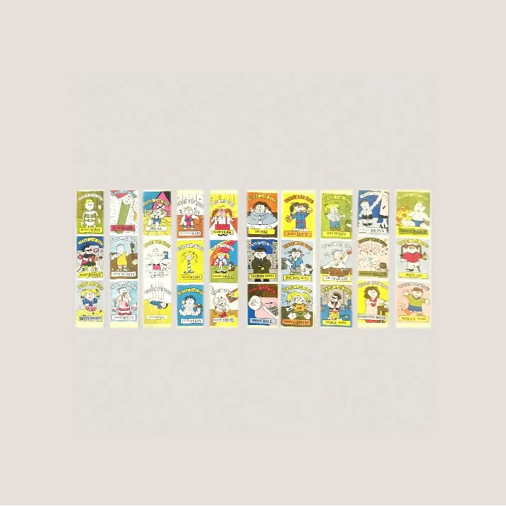 Trash Can Tots Complete Series Stickers 🗑️ Vintage 1980s NOS Vending Set, 10 Strips / 30 Characters