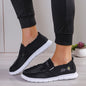 Raw Edge Round Toe Embroidery Flat Slip-Ons