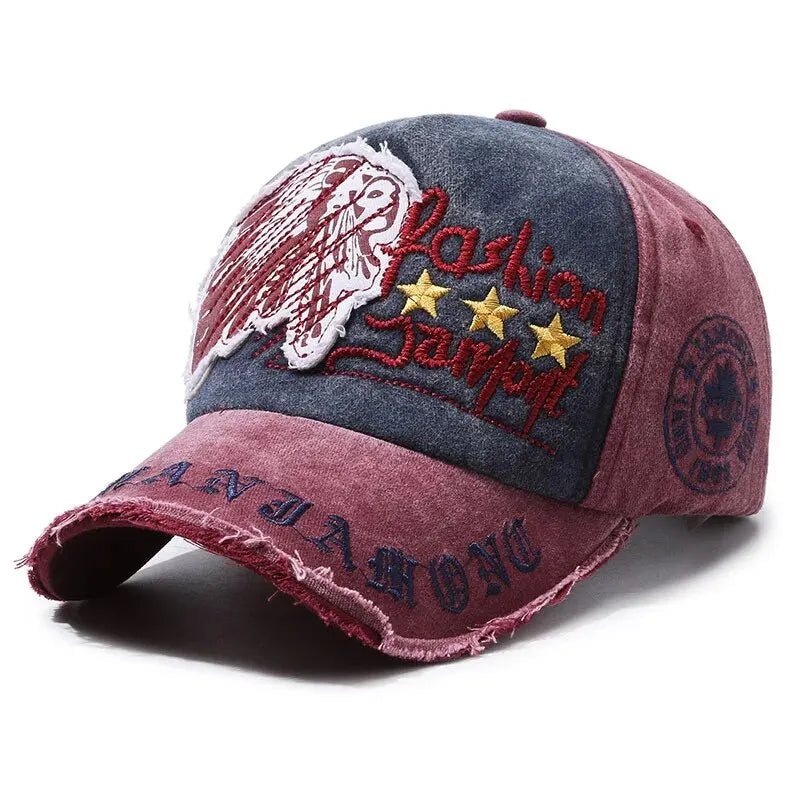 Retro Distressed Letter Embroidery Baseball Cap | Unisex Casual Cotton Hat