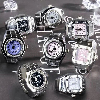 Retro Roman Vintage Punk Finger Watch Ring | Functional Ring Watch with Quartz Movement