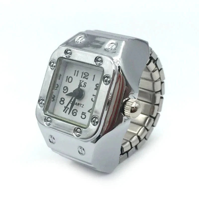 Retro Roman Vintage Punk Finger Watch Ring | Functional Ring Watch with Quartz Movement