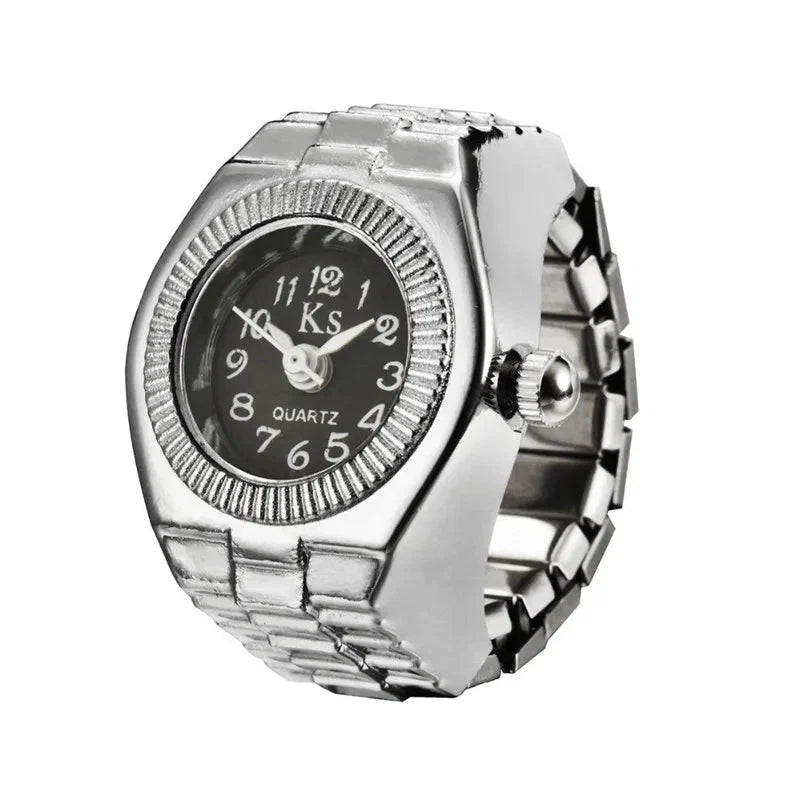 Retro Roman Vintage Punk Finger Watch Ring | Functional Ring Watch with Quartz Movement