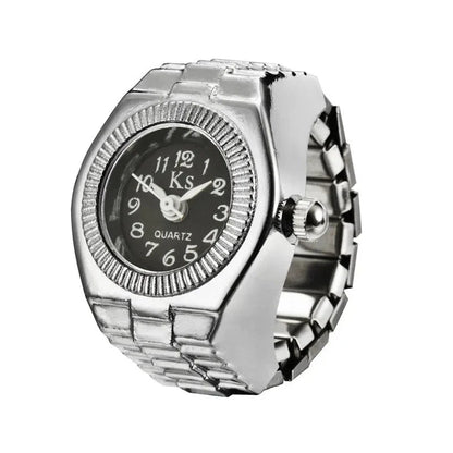 Retro Roman Vintage Punk Finger Watch Ring | Functional Ring Watch with Quartz Movement