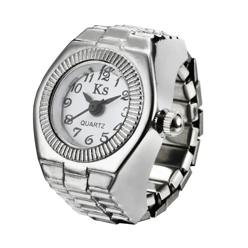 Retro Roman Vintage Punk Finger Watch Ring | Functional Ring Watch with Quartz Movement