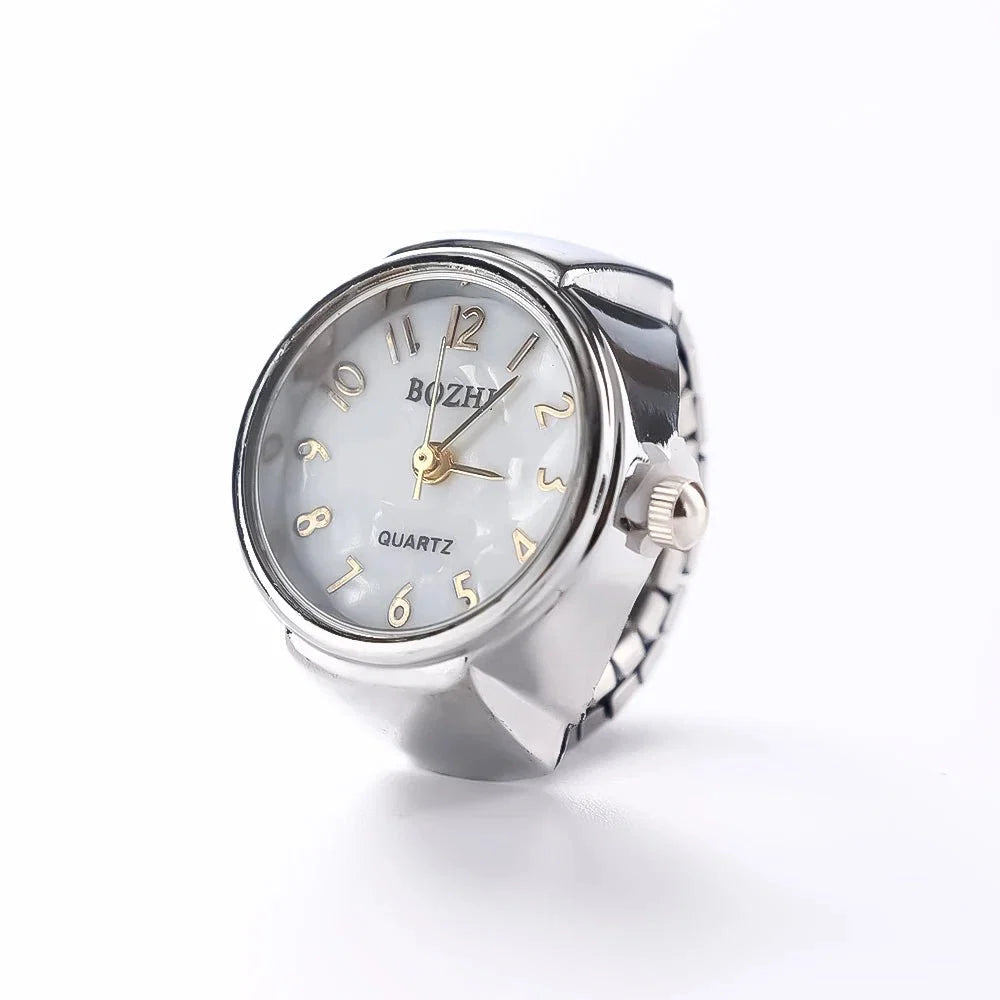 Retro Roman Vintage Punk Finger Watch Ring | Functional Ring Watch with Quartz Movement