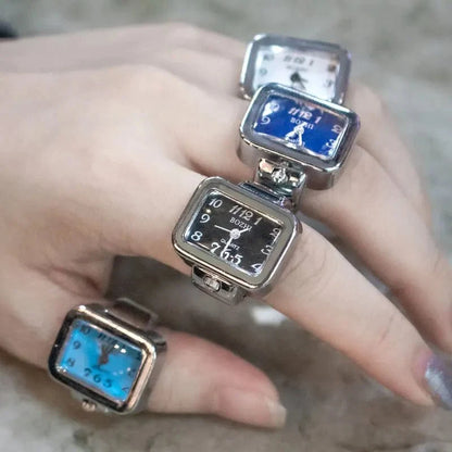 Retro Roman Vintage Punk Finger Watch Ring | Functional Ring Watch with Quartz Movement