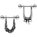 16G 3/8 Steel Beautiful Bow Flower Helix Cartilage Earring Set
