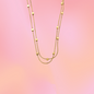 Cubed Titanium Layered Necklace