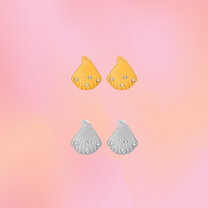 Titanium Shimmer Shell Studs