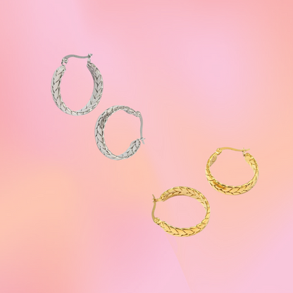 Titanium Braided Hoop Earrings