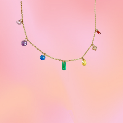 Colorful Gem Titanium Necklace