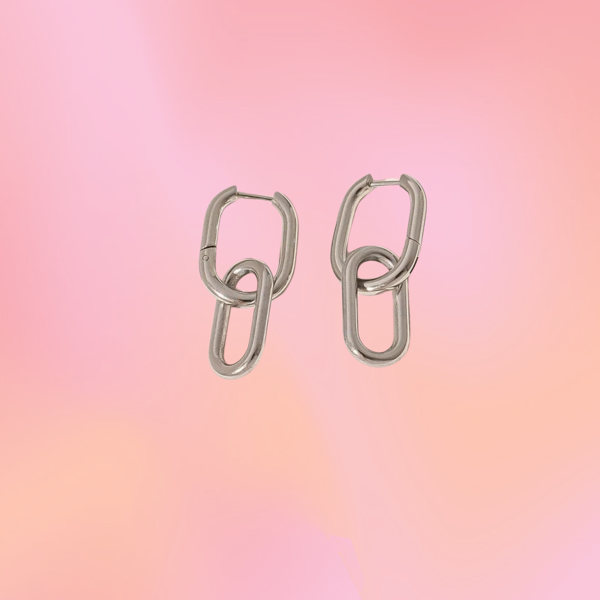 Double Chain Titanium Earrings