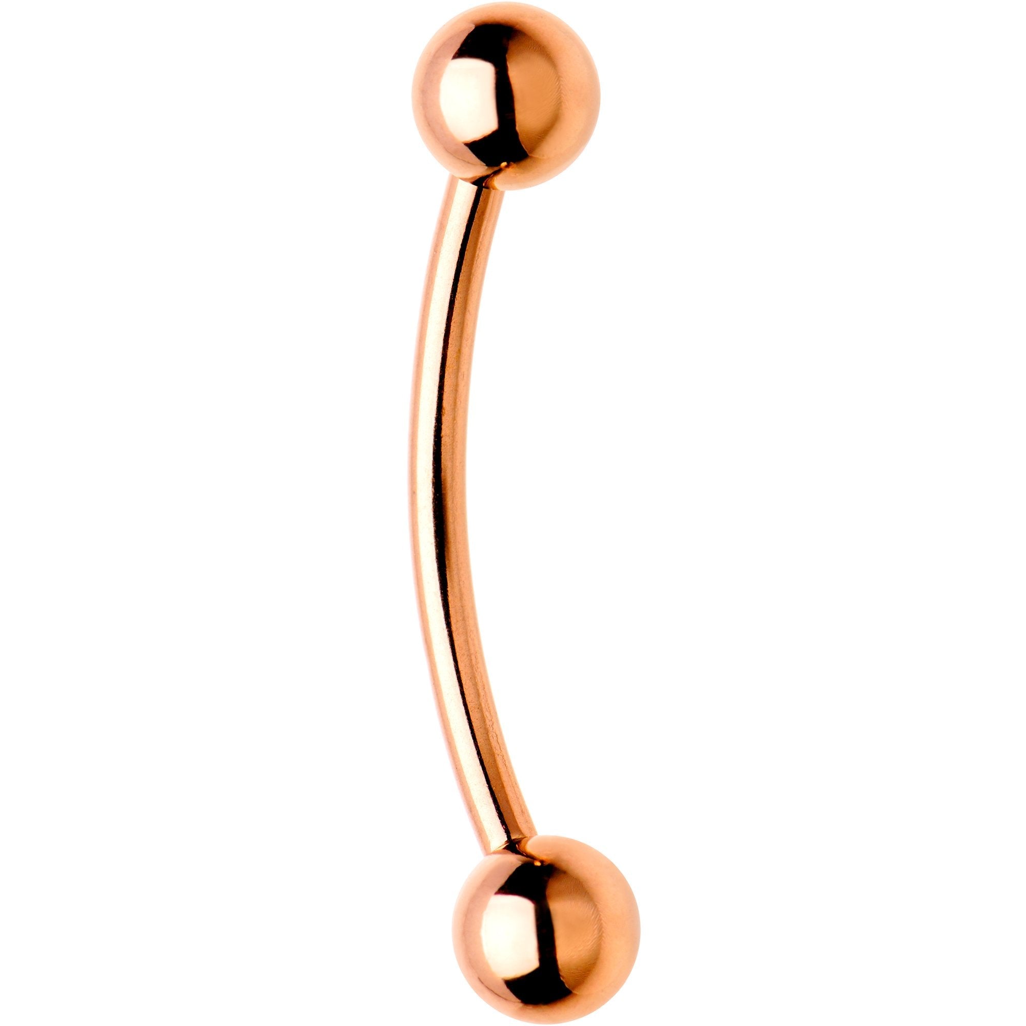 14G 5/16 Rose Gold Plated Curved Barbell