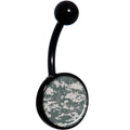 Digital Camo Print Black Belly Ring