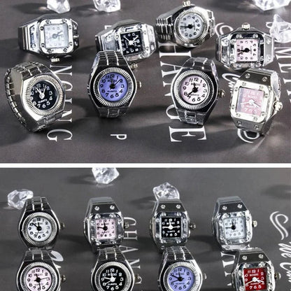 Roman Numeral Punk Gothic Finger Clock Jewelry | Mini Quartz Watch Ring