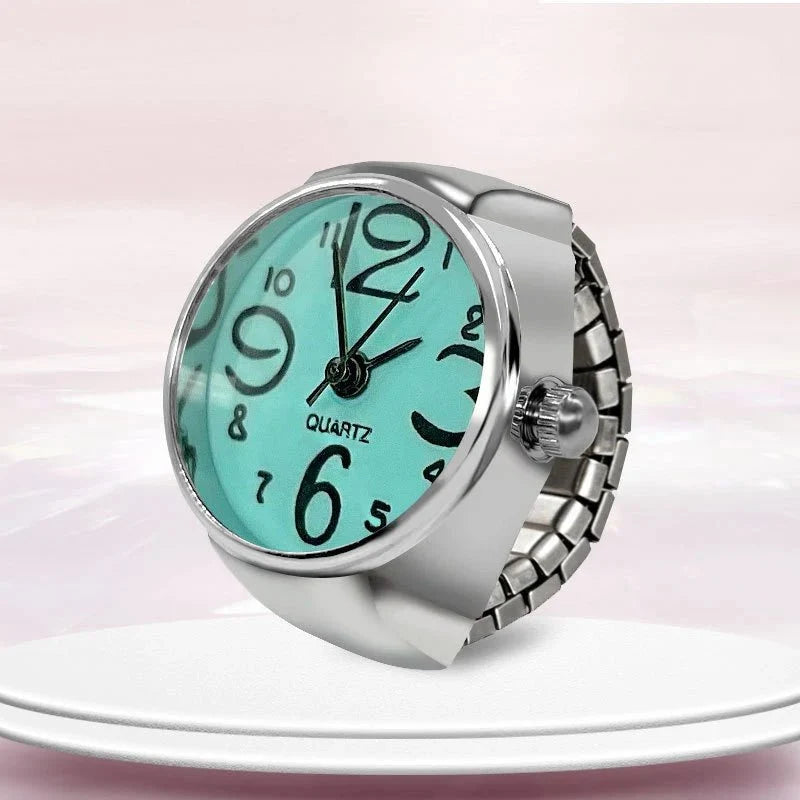 Roman Numeral Punk Gothic Finger Clock Jewelry | Mini Quartz Watch Ring
