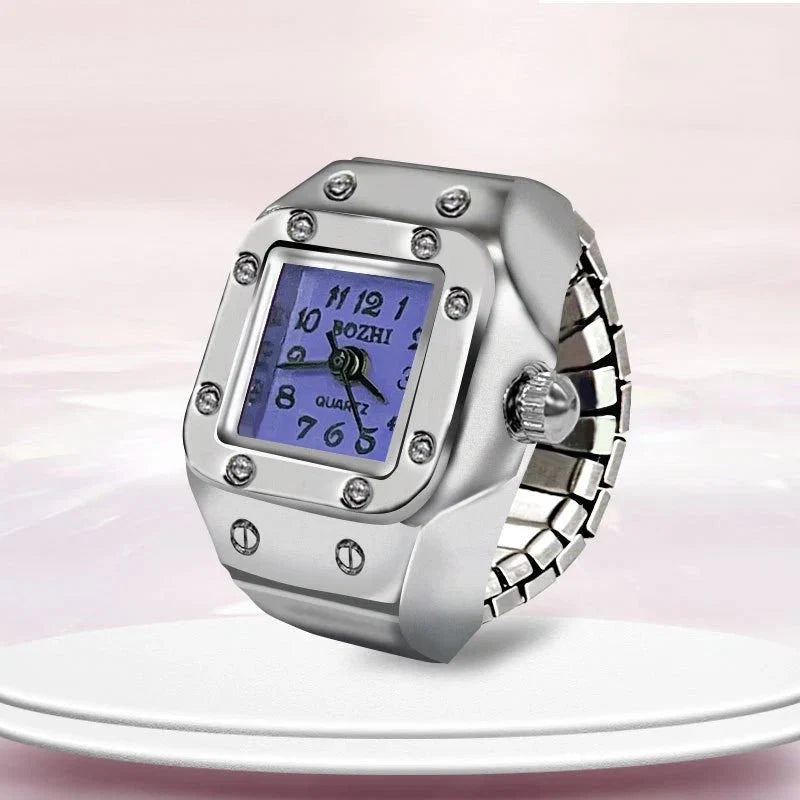 Roman Numeral Punk Gothic Finger Clock Jewelry | Mini Quartz Watch Ring