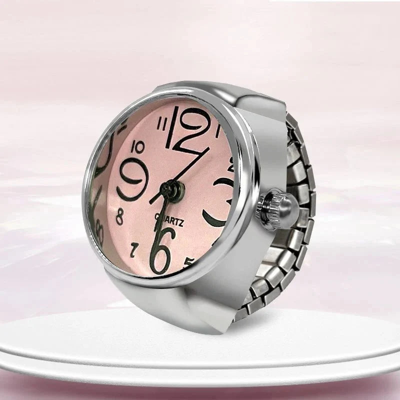 Roman Numeral Punk Gothic Finger Clock Jewelry | Mini Quartz Watch Ring