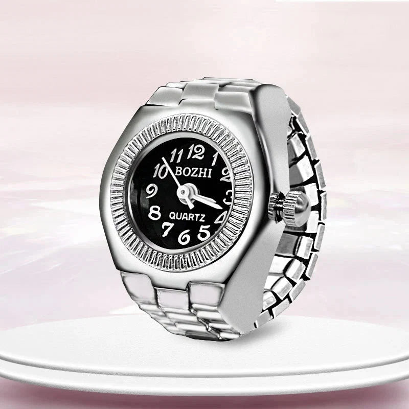 Roman Numeral Punk Gothic Finger Clock Jewelry | Mini Quartz Watch Ring