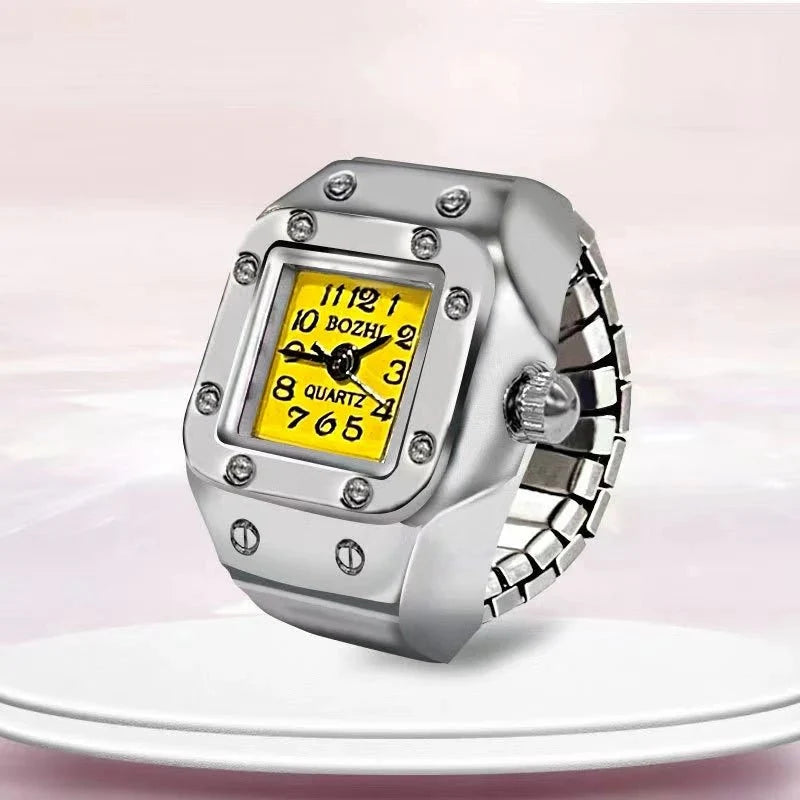 Roman Numeral Punk Gothic Finger Clock Jewelry | Mini Quartz Watch Ring