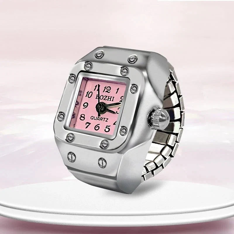 Roman Numeral Punk Gothic Finger Clock Jewelry | Mini Quartz Watch Ring