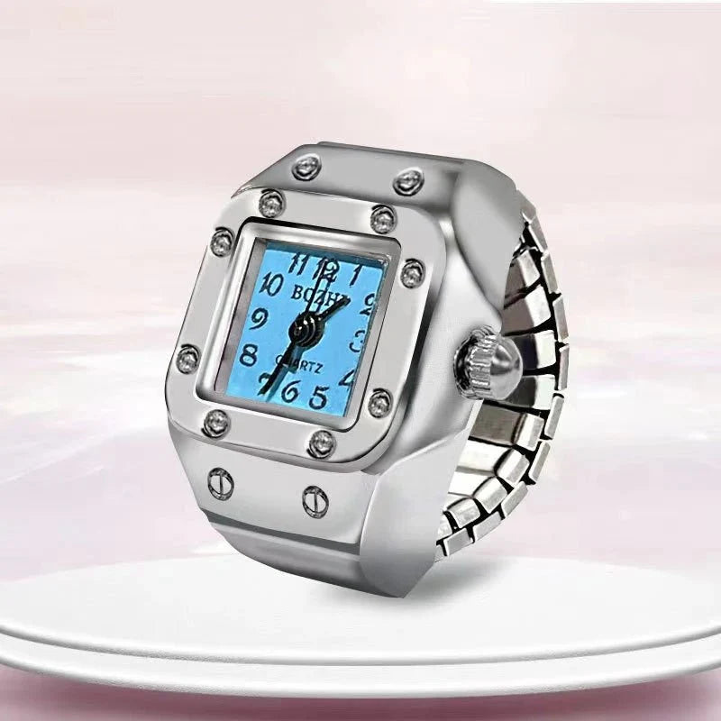 Roman Numeral Punk Gothic Finger Clock Jewelry | Mini Quartz Watch Ring