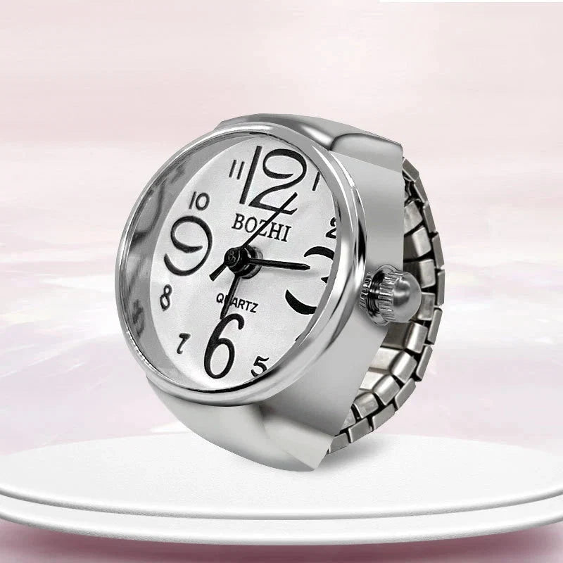 Roman Numeral Punk Gothic Finger Clock Jewelry | Mini Quartz Watch Ring