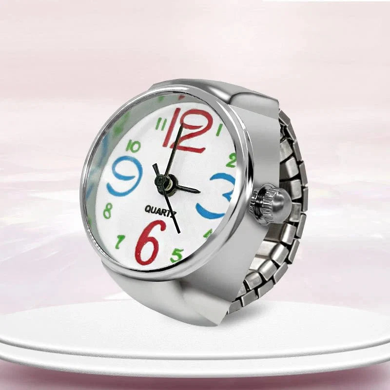 Roman Numeral Punk Gothic Finger Clock Jewelry | Mini Quartz Watch Ring