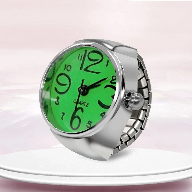 Roman Numeral Punk Gothic Finger Clock Jewelry | Mini Quartz Watch Ring