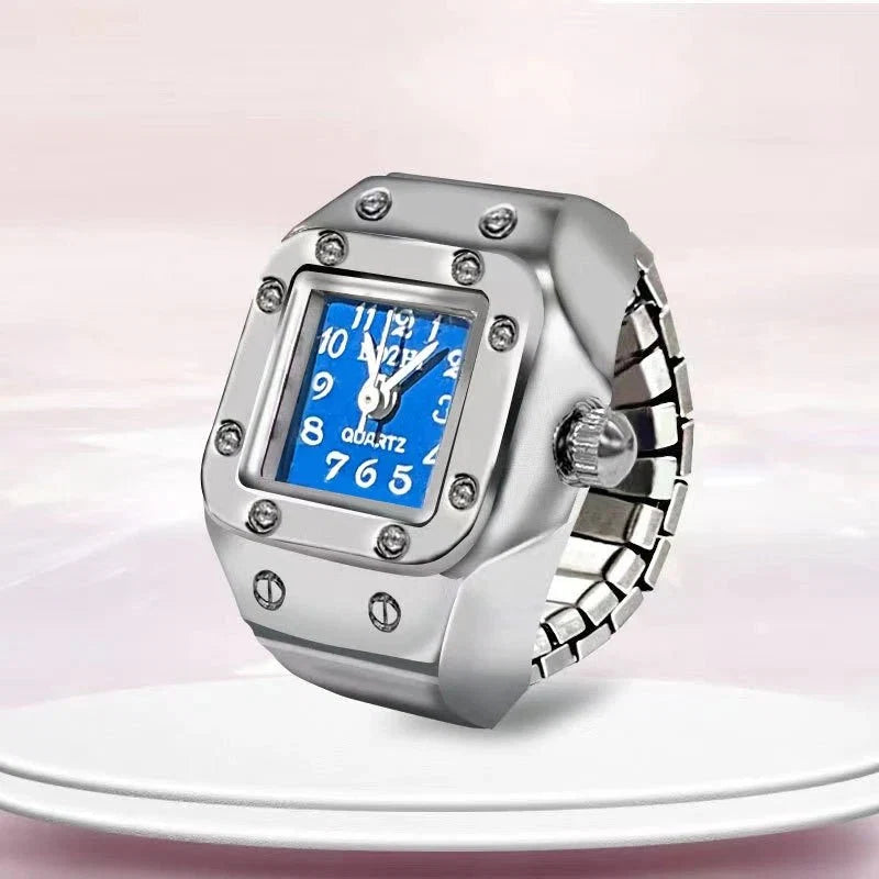 Roman Numeral Punk Gothic Finger Clock Jewelry | Mini Quartz Watch Ring