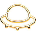 16G 3/8 Gold Tone Outer Space UFO Septum Ring