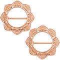 16G 9/16 Divine Henna Rose Gold Tone Anodized Nipple Shield Set