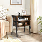 1 Piece Stackable Night Stand Shelf Accent Table with Metal Frame