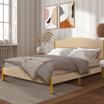 Full/Queen Size Upholstered Bed Frame with Quilted Headboard