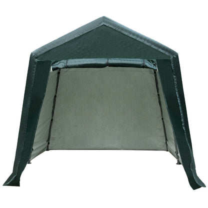 Outdoor Carport Shed with Sidewalls and Waterproof Ripstop Cover