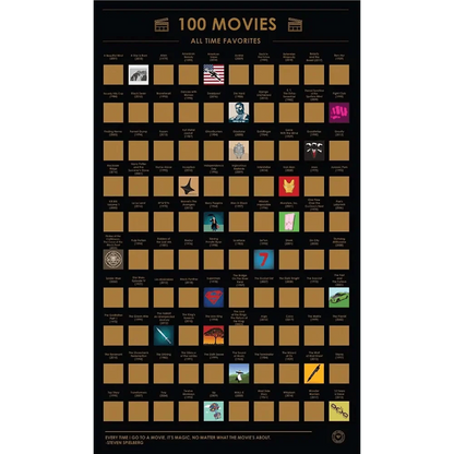 Scratch Off 100 Poster Movies Of All Time Must-See Movies Unique Design Perfect Gift For Teens And Older