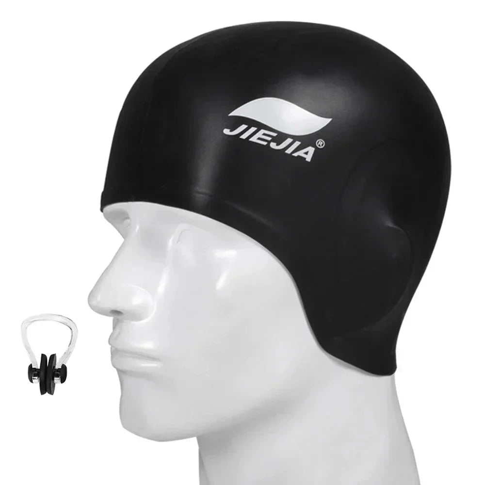 Silicone Swimming Cap with Ear Protection – Waterproof, Comfortable Fit
