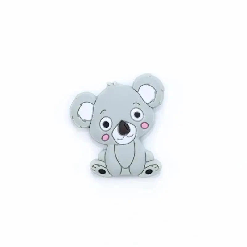 Silicone Teether Animal Koala Baby Teether Pendant Food Grade BPA Free Baby Teething Chew Charms Silicone Beads Toy