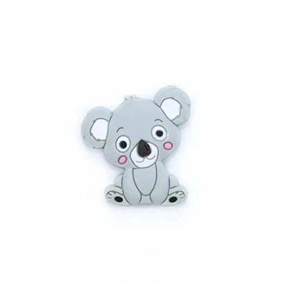 Silicone Teether Animal Koala Baby Teether Pendant Food Grade BPA Free Baby Teething Chew Charms Silicone Beads Toy