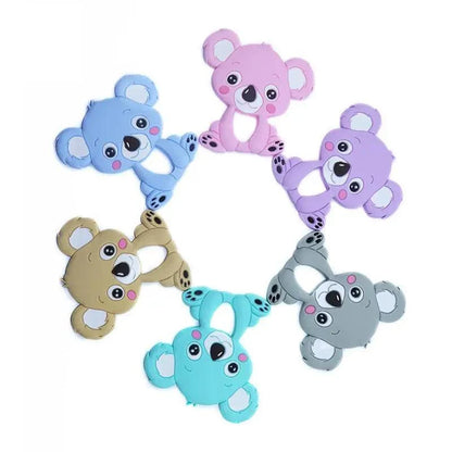 Silicone Teether Animal Koala Baby Teether Pendant Food Grade BPA Free Baby Teething Chew Charms Silicone Beads Toy