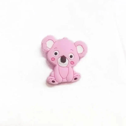 Silicone Teether Animal Koala Baby Teether Pendant Food Grade BPA Free Baby Teething Chew Charms Silicone Beads Toy