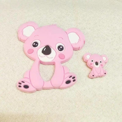 Silicone Teether Animal Koala Baby Teether Pendant Food Grade BPA Free Baby Teething Chew Charms Silicone Beads Toy