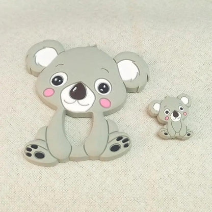 Silicone Teether Animal Koala Baby Teether Pendant Food Grade BPA Free Baby Teething Chew Charms Silicone Beads Toy
