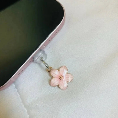 Simple Flowers Phone Dust Plug | Decorative Charging Port Pendant