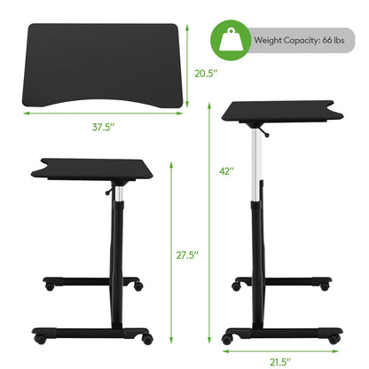 Height Adjustable Computer Desk Sit to Stand Rolling