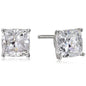 Solid Sterling Silver Cushion Cut Studs Earrings