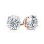 Solid Sterling Silver Round Crystal Studs