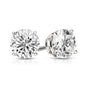 Solid Sterling Silver Round Crystal Studs